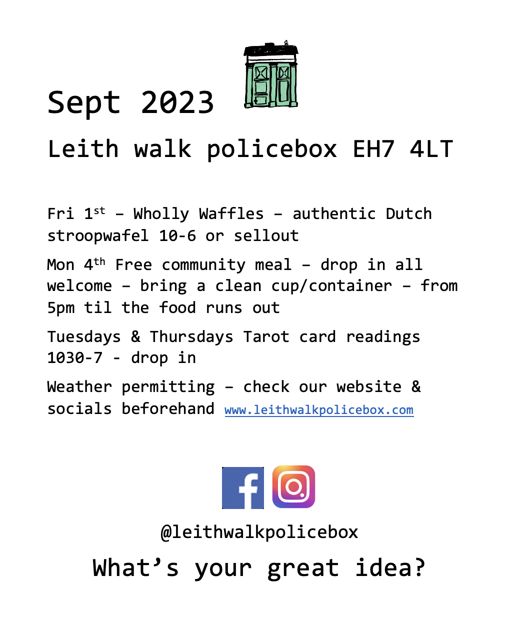 Leith Walk Police Box advert