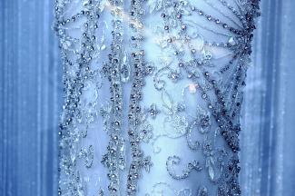 Cool sparkly wedding dress detail