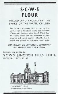 Old advert for SCWS Flour with engraving on Chancellor Mill.