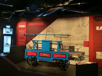 Duns Fire Engine and Cleike in Museum of Scottish Fire Heritage