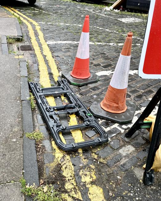 Cones on the road