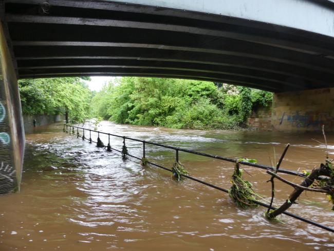 Rocheid Path, flooded at Canonmills